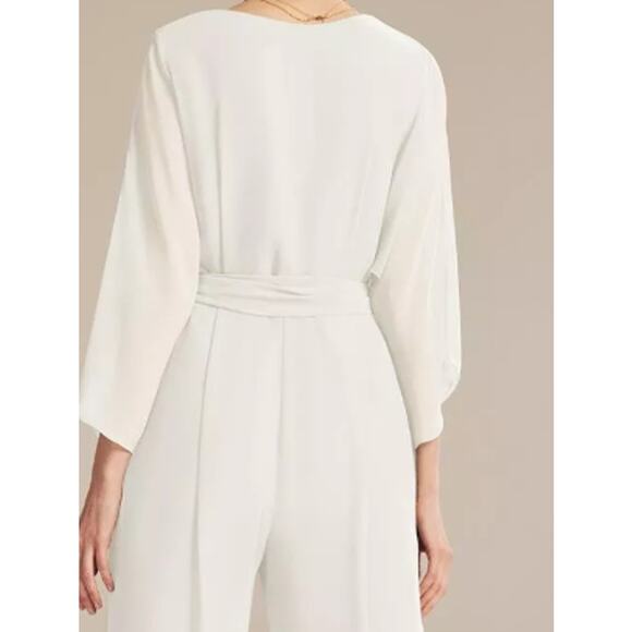 AW BRIDAL 10 L ivory Flossie wedding guest wide leg jumpsuit NEW b20 - Picture 2 of 12